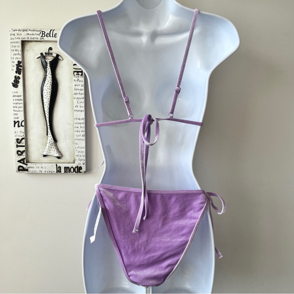 NWT Kendall & Kylie Two Piece Lavender Purple Velvet Bikini Size S/M - Picture 7 of 8